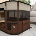 Load image into Gallery viewer, Dog Pen, Pet Playpen, Portable Foldable Dog Cat Playpen Soft Pet Cage with Storage Bag for Puppies, Rabbits, Kittens, Guinea Pigs, 84 x 64 x 53cm - Brown
