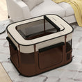 Load image into Gallery viewer, Dog Pen, Pet Playpen, Portable Foldable Dog Cat Playpen Soft Pet Cage with Storage Bag for Puppies, Rabbits, Kittens, Guinea Pigs, 84 x 64 x 53cm - Brown

