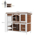 Load image into Gallery viewer, Rabbit Hutch Outdoor Guinea Pig Hutch 2 Tier Wooden Cage w/ Ramp, Divider, Openable Roof, 125 x 48 x 100cm - Brown
