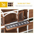Load image into Gallery viewer, Rabbit Hutch Outdoor Guinea Pig Hutch 2 Tier Wooden Cage w/ Ramp, Divider, Openable Roof, 125 x 48 x 100cm - Brown
