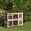 Load image into Gallery viewer, Rabbit Hutch Outdoor Guinea Pig Hutch 2 Tier Wooden Cage w/ Ramp, Divider, Openable Roof, 125 x 48 x 100cm - Brown
