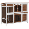Load image into Gallery viewer, Rabbit Hutch Outdoor Guinea Pig Hutch 2 Tier Wooden Cage w/ Ramp, Divider, Openable Roof, 125 x 48 x 100cm - Brown
