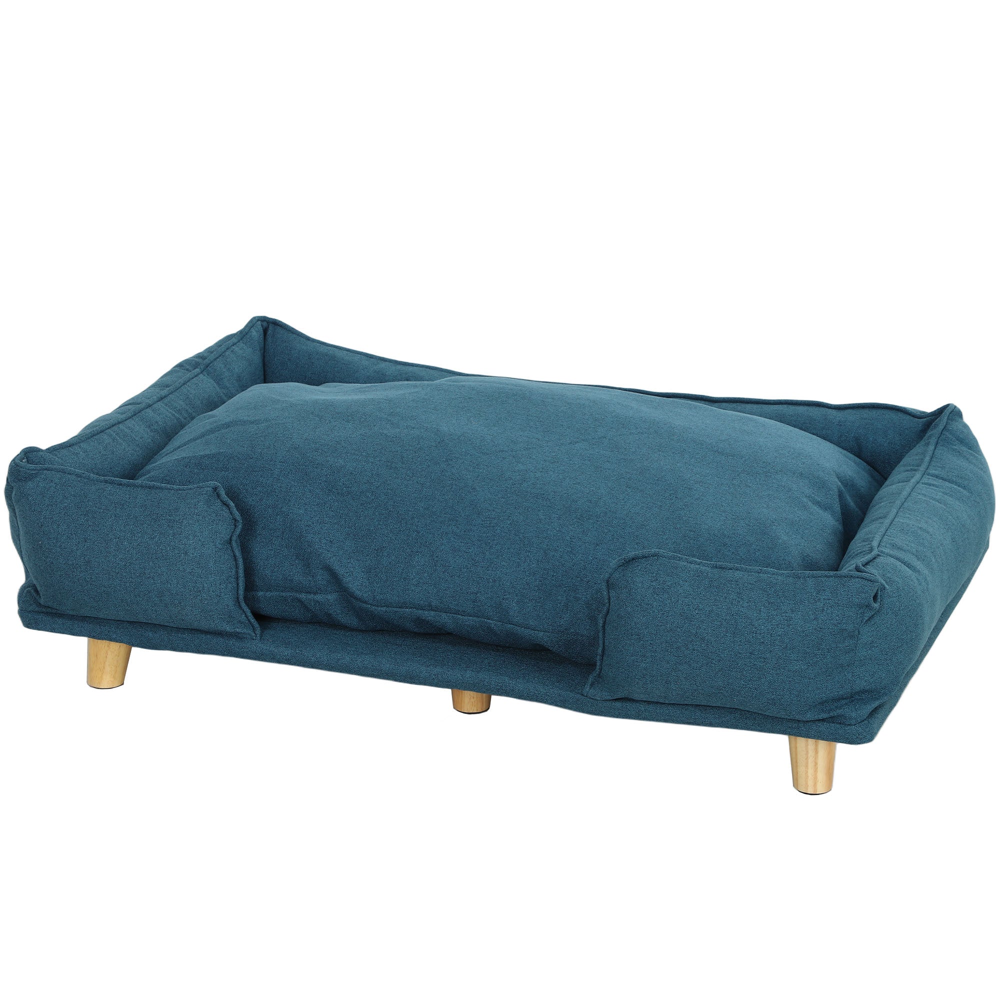 Elevated Comfort Blue Dog Sofa Bed with Thick Cushion for Large-Sized Dogs Dark Blue