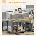 Load image into Gallery viewer, 32in Dog Crate Furniture with Cushion, Indoor Pet Kennel End Table with Storage, 2 Doors, for Small Medium Dogs, Grey
