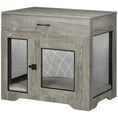 Load image into Gallery viewer, 32in Dog Crate Furniture with Cushion, Indoor Pet Kennel End Table with Storage, 2 Doors, for Small Medium Dogs, Grey
