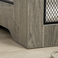 Load image into Gallery viewer, 32in Dog Crate Furniture with Cushion, Indoor Pet Kennel End Table with Storage, 2 Doors, for Small Medium Dogs, Grey
