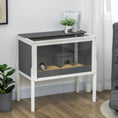 Load image into Gallery viewer, Wooden Hamster Cage, Small Animal Hutch for Dwarf Hamsters, Gerbils, Rutin Chickens w/ Huts, Shelf, 82 x 45 x 81cm - Dark Grey
