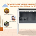 Load image into Gallery viewer, Wooden Hamster Cage, Small Animal Hutch for Dwarf Hamsters, Gerbils, Rutin Chickens w/ Huts, Shelf, 82 x 45 x 81cm - Dark Grey
