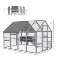 Load image into Gallery viewer, Large Chicken Run, Wooden Chicken Coop with Waterproof & Anti-UV Cover, Split Door, 4 Nesting Boxes, Roosting Bar, Walk-in Chicken Pen for 8-12 Chickens, for Backyard, Farm, 9' x 6' x 6'
