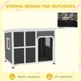 Load image into Gallery viewer, Outdoor Dog Kennel, Wooden Dog House with Asphalt Openable Top, Removable Floor, Clear Front Panel, Curtain, Windows, Dog Shelter for Small, Medium, Large Dogs, 103 x 77 x 83cm, Light Grey
