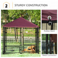 Load image into Gallery viewer, Outdoor Dog Kennel with Rotating Bowl Holders, Dog Run with Water and UV-Resistant Cover for Medium & Small Dogs, Red
