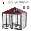 Load image into Gallery viewer, Outdoor Dog Kennel with Rotating Bowl Holders, Dog Run with Water and UV-Resistant Cover for Medium & Small Dogs, Red
