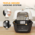 Charger l'image dans la visionneuse de la galerie, Plastic Dog and Cat Kennel Hard Sided, Airline Approved Pet Carrier for Mini Dogs and Cats, Portable Crate w/ Steel Wire Door, Water Bowl, for Car, Airplane, Outdoor, Black
