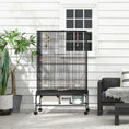 Load image into Gallery viewer, 63" Bird Cage for Budgies Cockatiels Canaries Lovebirds Finches with Rolling Stand, Toys, Removable Tray, Storage Shelf, Black
