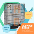 Load image into Gallery viewer, 63" Bird Cage for Budgies Cockatiels Canaries Lovebirds Finches with Rolling Stand, Toys, Removable Tray, Storage Shelf, Black
