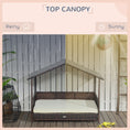 Load image into Gallery viewer, PawHut Outdoor Wicker Dog House with Canopy, Rattan Dog Bed with Soft Cushion Removable Cover for Medium and Large Dogs, Cream White
