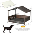 Load image into Gallery viewer, PawHut Outdoor Wicker Dog House with Canopy, Rattan Dog Bed with Soft Cushion Removable Cover for Medium and Large Dogs, Cream White
