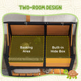 Load image into Gallery viewer, Tortoise House w/ Shelf, Small Pet Reptile Wooden House w/ Hide Shelter Den and Run, Lamp Holder, Tray, for Indoors, Outdoors - Yellow
