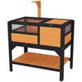Load image into Gallery viewer, Tortoise House w/ Shelf, Small Pet Reptile Wooden House w/ Hide Shelter Den and Run, Lamp Holder, Tray, for Indoors, Outdoors - Yellow

