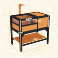 Load image into Gallery viewer, Tortoise House w/ Shelf, Small Pet Reptile Wooden House w/ Hide Shelter Den and Run, Lamp Holder, Tray, for Indoors, Outdoors - Yellow
