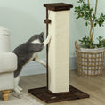 Load image into Gallery viewer, Cat Scratching Post for Indoor Cats, 81cm Cat Scratcher, Vertical Full Scratcher with Natural Sisal Rope, Hanging Ball and Soft Plush, Brown

