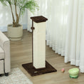 Load image into Gallery viewer, Cat Scratching Post for Indoor Cats, 81cm Cat Scratcher, Vertical Full Scratcher with Natural Sisal Rope, Hanging Ball and Soft Plush, Brown
