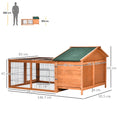 Load image into Gallery viewer, Wooden Rabbit Hutch Outdoor, Guinea Pig Hutch, Detachable Pet House Animal Cage with Openable Run & Roof Lockable Door Slide-out Tray 146 x 95 x 69cm
