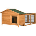 Load image into Gallery viewer, Wooden Rabbit Hutch Outdoor, Guinea Pig Hutch, Detachable Pet House Animal Cage with Openable Run & Roof Lockable Door Slide-out Tray 146 x 95 x 69cm
