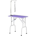 Charger l'image dans la visionneuse de la galerie, 32in Foldable Dog Grooming Table for Small Medium Dogs, Pet Grooming Table for Cats Puppies with Adjustable Arm, Noose and Non-Slip Surface, Purple
