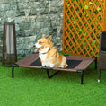 Load image into Gallery viewer, Large Raised Dog Bed Cat Elevated Lifted Cooling Portable Camping Basket Outdoor Indoor Mesh Pet Cot Metal Frame Brown
