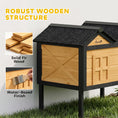 Load image into Gallery viewer, Outdoor Cat House Wooden with Removable Liner, Raised Cat Shelter Outdoor Indoor, Weatherproof Asphalt Roof, Wide Side Cleaning Door, PVC Curtain, 1 Cat up to 10 kg
