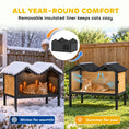 Load image into Gallery viewer, Outdoor Cat House Wooden with Removable Liner, Raised Cat Shelter Outdoor Indoor, Weatherproof Asphalt Roof, Wide Side Cleaning Door, PVC Curtain, 1 Cat up to 10 kg
