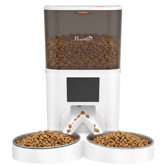 6L Automatic Cat Feeder with App Control Timed 1-10 Meals & 10s Voice Recorder