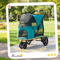 Load image into Gallery viewer, Dog Stroller, 3 Wheels Pet Stroller with Dual Entry, Easy One-Click Quick Fold, Mesh Windows, Washable Cushion, Pet Travel Buggy for Small and Medium Dogs and Cats, Dark Green
