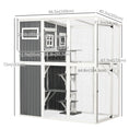 Charger l'image dans la visionneuse de la galerie, Wooden Cat Catio, 66.5"L Walk in Outdoor Cat House with PVC Weather Protection Roof, Multiple Platforms, Lockable Doors, Resting Condo, Observation Window, for 2 Cats
