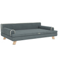 Charger l'image dans la visionneuse de la galerie, Dog Sofa, 39" Cat Couch with Removable Cushion, Washable Cover, Wooden Legs, Elevated Pet Cat Sofa for Medium & Large Dogs, Dark Grey
