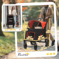 Load image into Gallery viewer, Pet Stroller with Universal Front Wheels, Shock Absorber, One-Click Foldable Dog Cat Carriage with Brakes, Storage Bags, Safety Leash for Large & Medium Dogs, Red
