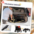 Load image into Gallery viewer, Pet Stroller with Universal Front Wheels, Shock Absorber, One-Click Foldable Dog Cat Carriage with Brakes, Storage Bags, Safety Leash for Large & Medium Dogs, Red
