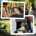Load image into Gallery viewer, Pet Stroller with Universal Front Wheels, Shock Absorber, One-Click Foldable Dog Cat Carriage with Brakes, Storage Bags, Safety Leash for Large & Medium Dogs, Red
