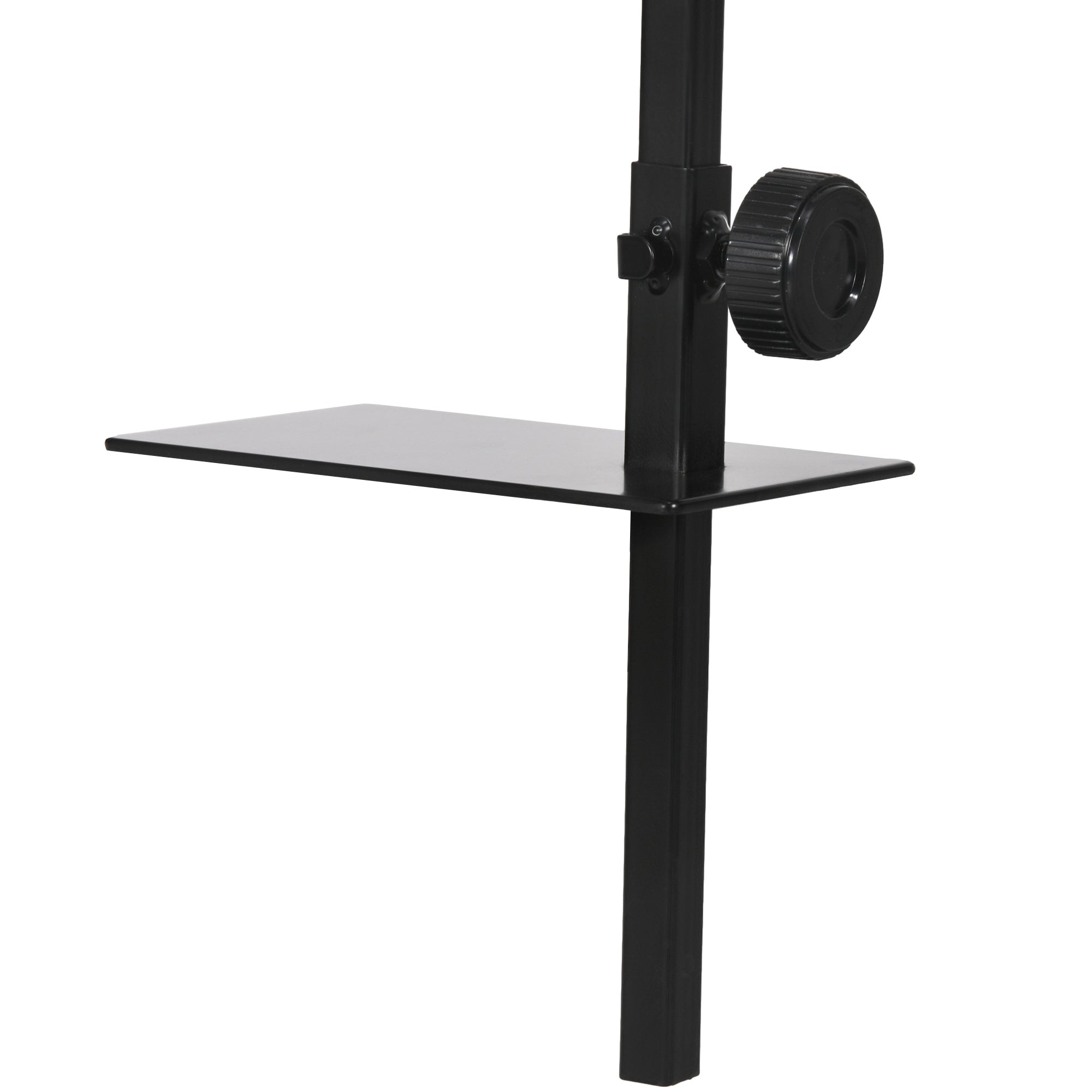 Reptile Lamp Stand, Adjustable Height and Width Heat Lamp for Reptile Amphibian Terrariums, Light Stand with Hook Hanging Steel Base - Black