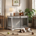 Load image into Gallery viewer, Dog Crate Furniture, 100 cm Wooden Dog Kennel Indoor Double Door with Sliding Barn Door, Decorative Pet Kennel End Side Table for Large Breeds, White
