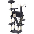 Load image into Gallery viewer, 59 Inch Cat Tree, Large Multi-Level Cat Tower with Sisal Scratching Posts, Cozy Condo, Top Perch, Ladder and Interactive Balls for Indoor Kittens, Dark Grey
