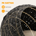 Load image into Gallery viewer, Rattan Cat Bed, Elevated Handwoven Cat Basket Bed with Soft Cushion and Metal Base, Indoor Kitty Furniture, Breathable, for Kittens, Gray

