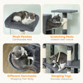 Load image into Gallery viewer, Cat Tree, 202cm Large Cat Tower for Indoor Kittens with 6 Scratching Posts, 2 Condos, 2 Perches, 2 Hammocks, Pompoms, Multi-Level Plush Kitty Activity Centre for Rest and Play, Dark Grey
