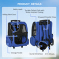 Load image into Gallery viewer, Pet Travel Backpack Bag Cat Puppy Dog Carrier w/ Trolley and Telescopic Handle Portable Stroller Wheel Luggage Bag (Blue)
