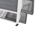 Load image into Gallery viewer, Rabbit Hutch Indoor Bunny Cage Guinea Pig House on Wheels with Run, Pull Out Trays, Grey and White
