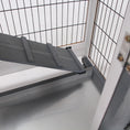 Load image into Gallery viewer, Wooden Indoor Rabbit Hutch Guinea Pig House Bunny Small Animal Cage W/ Wheels Enclosed Run 110 x 50 x 88 cm, Grey
