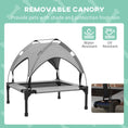Load image into Gallery viewer, Elevated Dog Bed with Canopy, Raised Outdoor Pet Bed for Camping, Portable Raised Pet Cot with Washable Breathable Mesh, for Indoor Outdoor, Large Dogs, 30" x 24" x 27", Light Gray
