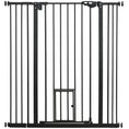 Load image into Gallery viewer, 41"H Dog Gate with Cat Door, Pet Gate with Small Door, Easy Open Indoor Dog Gates for Doorways, House, Stair, 29"-40" Long, Black
