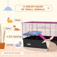 Load image into Gallery viewer, Guinea Pig Cage Chinchillas Rabbit Small Animal Cage with Ramp, Dish, Water Bottle, 99 x 52 x 53cm, Black
